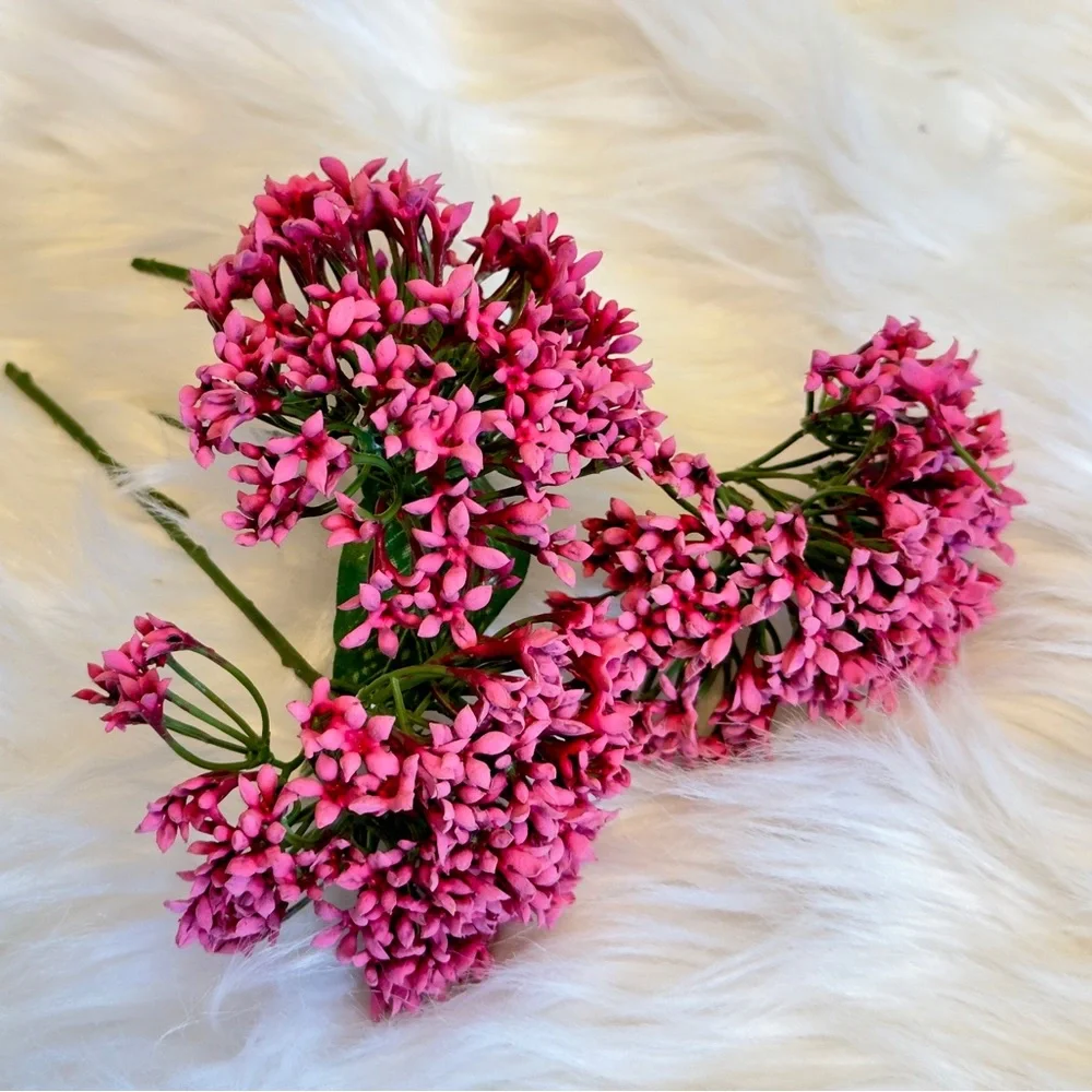 Bouvardia Hot Pink Flower Stems Floral Green Leaves Wedding Arrangement Decor #B